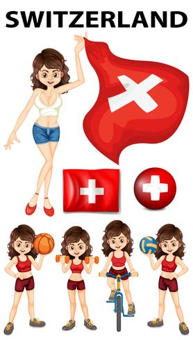 Swistzerland representative and many sports vector