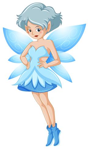 Fairy in blue dress vector