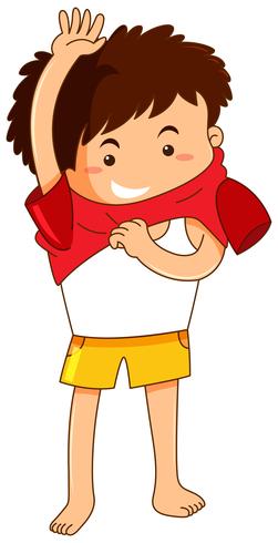 Little boy getting dress vector