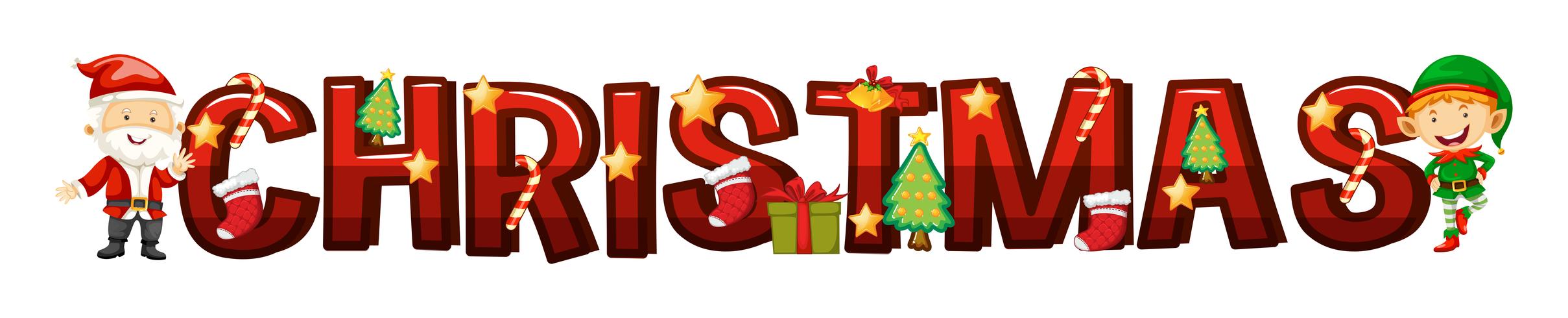 Diseño de fuente para word christmas vector