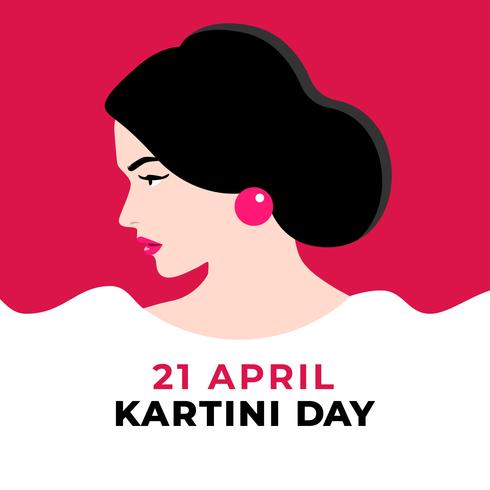 Kartini Day Female Figure Illustration vector