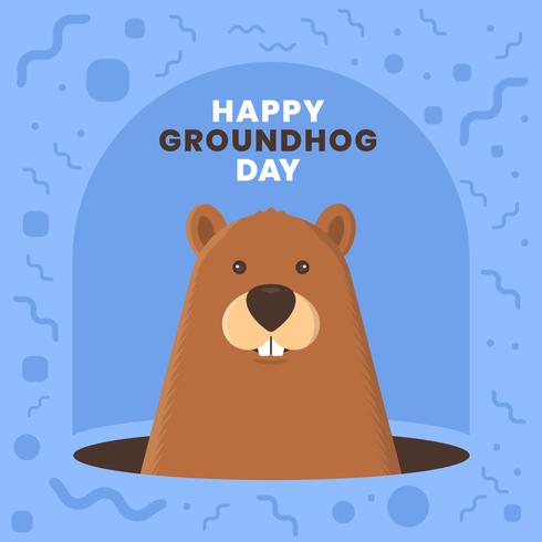 Ground Hog Funny Cute Design Card Template Invitations vector