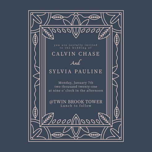 Unique Wedding Invitation Card Vector