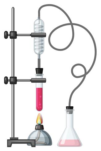 Science experiment with burner and tubes vector