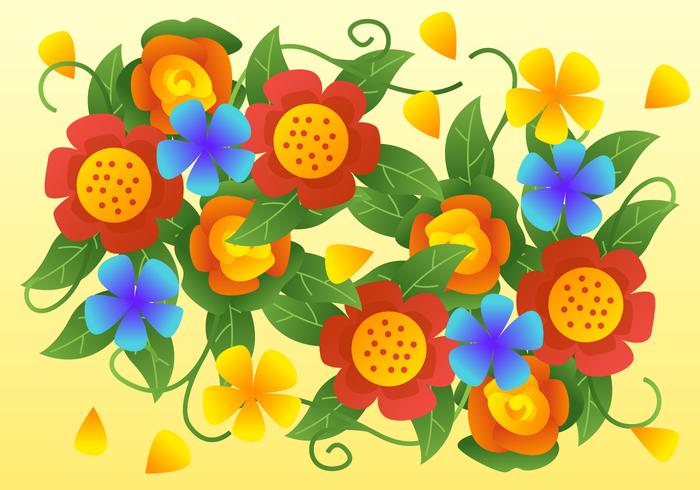 Primary color Flower Background Vectors	