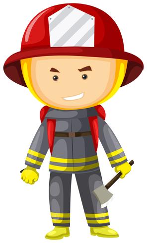 Fire fighter in protection suit  vector