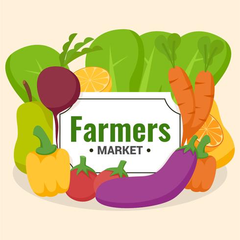 cluster of vegetables flyer design farmers market vector