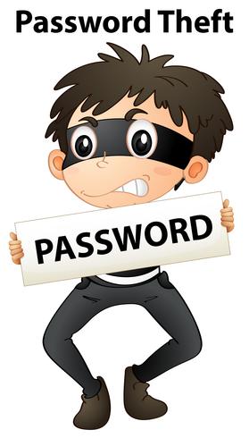 A password theft on white background vector