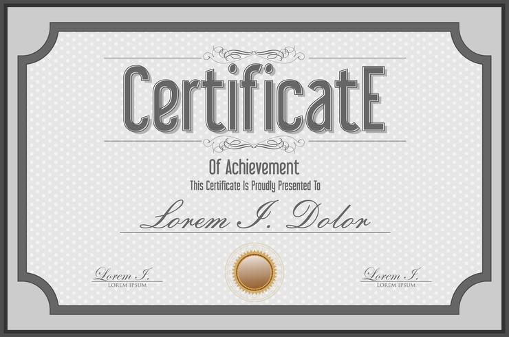 Certificate or diploma retro design template vector illustration