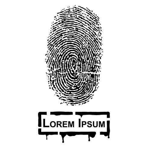 Realistic Fingerprint and frame for fill text vector