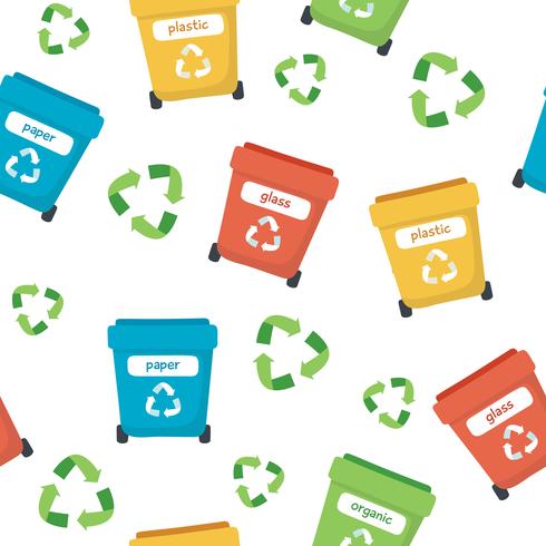 garbage sorting bins waste colorful concept different pattern illustration sustainability recycling ecology vector vecteezy