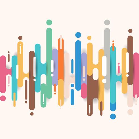 Abstract Multicolor Rounded Shapes Lines Transition Background