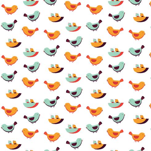 Bird Family Pattern vector