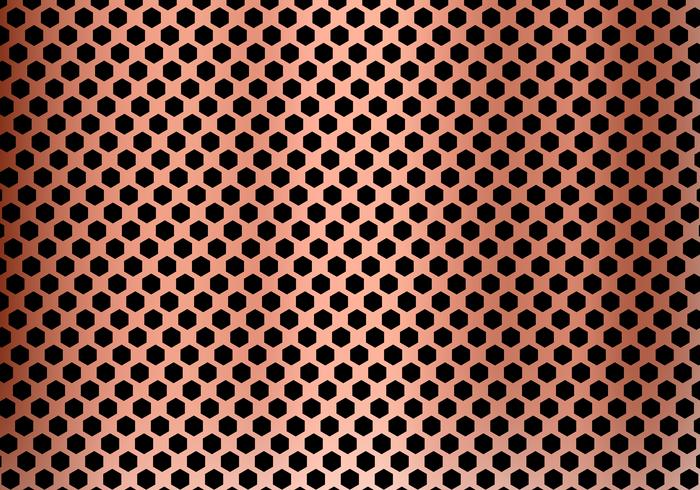 Abstract copper metal background made from hexagon pattern texture. Geometric black and red. vector