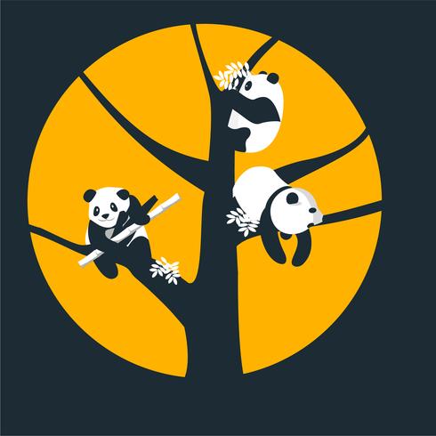 Pandas on a Tree vector