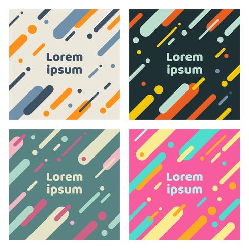 Set of abstract covers with flat geometric rounded lines pattern. Cool colorful backgrounds. You can use for Banners, Placards, Posters, Flyers vector