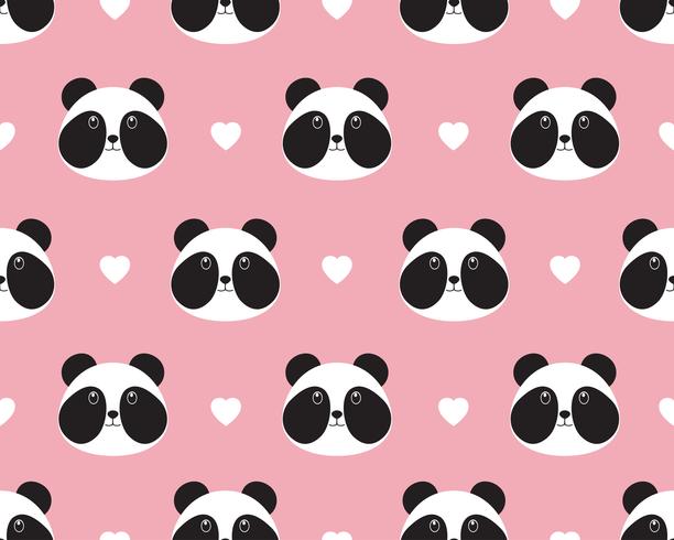 Seamless Pattern Of Cute Panda Face With Heart On Sweet Background Vector Art At Vecteezy Seamless Pattern Of Cute Panda Face With Heart On Sweet Background Vector Art At Vecteezy