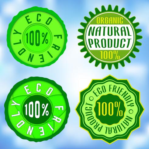 Set of ecological stamps vector