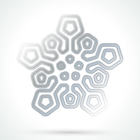 Silver snowflake icon vector