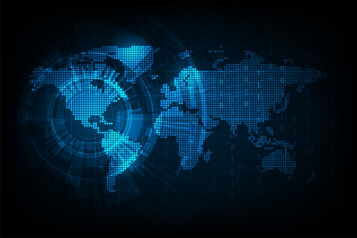 Mapa del mundo vectorial en formato digital. vector