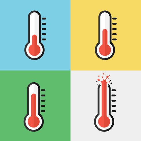 Broken thermometer  Overheat   Flat design  vector