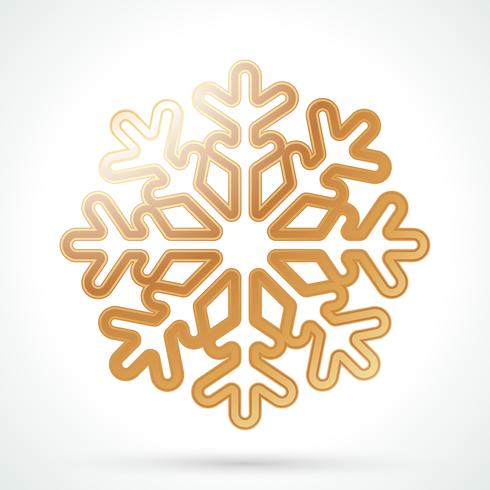 Icono de copo de nieve de oro vector