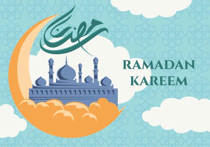 Fondo de tarjeta de felicitación de Ramadan Kareem vector