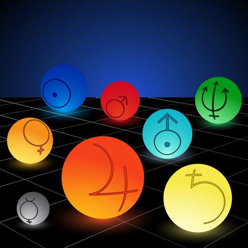 Planet of solar system vector