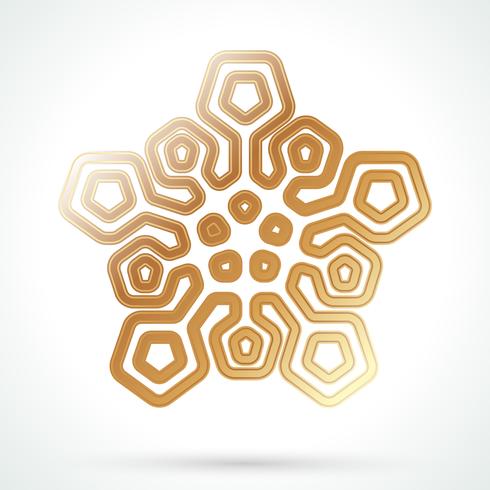Gold snowflake icon vector
