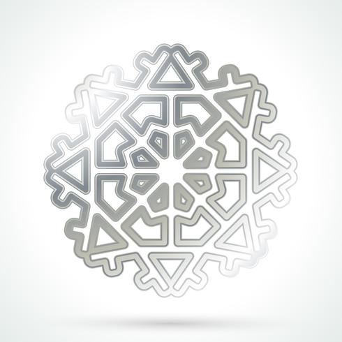 Icono de copo de nieve de plata vector