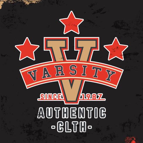 Varsity vintage stamp vector