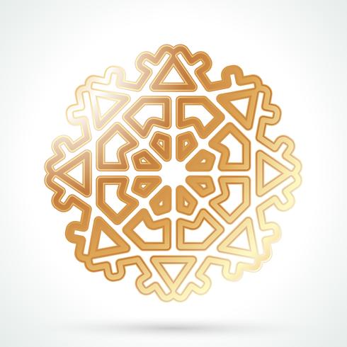 Gold snowflake icon vector