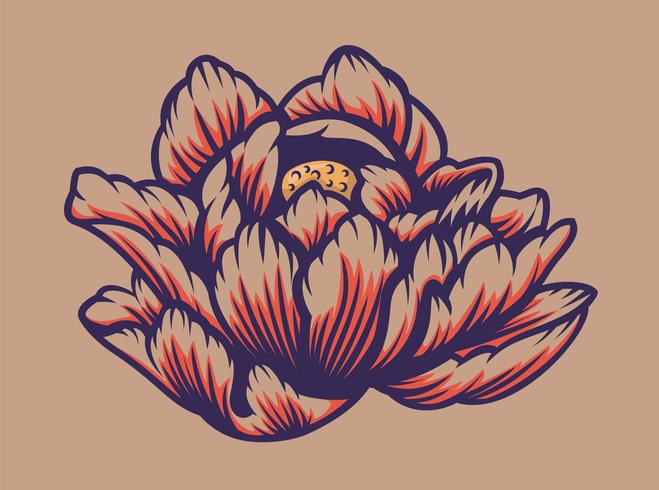 Ilustración vectorial de una flor de loto. vector