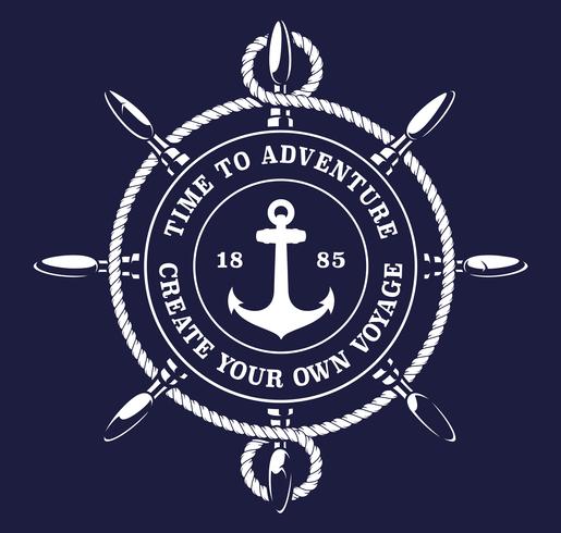 Vector illustration of a ship’s wheel rope on dark background