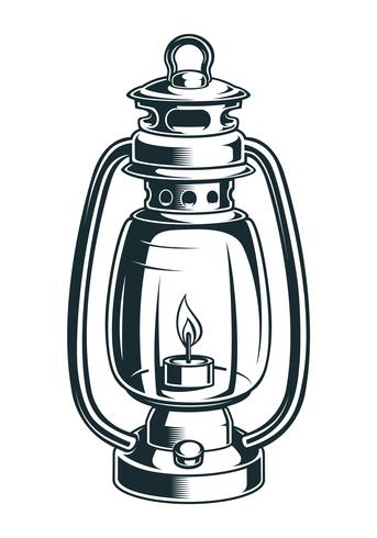 Ilustración vectorial de una lámpara de queroseno vector