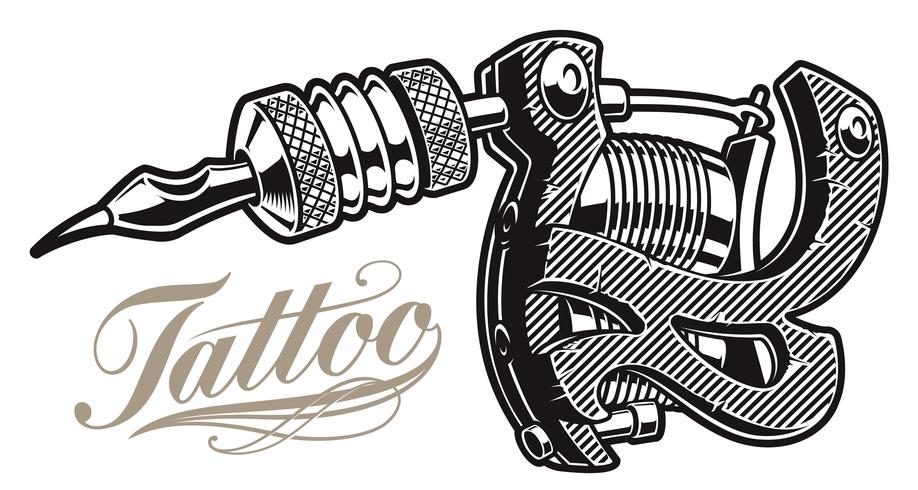 Ilustración vectorial de una máquina de tatuaje vector