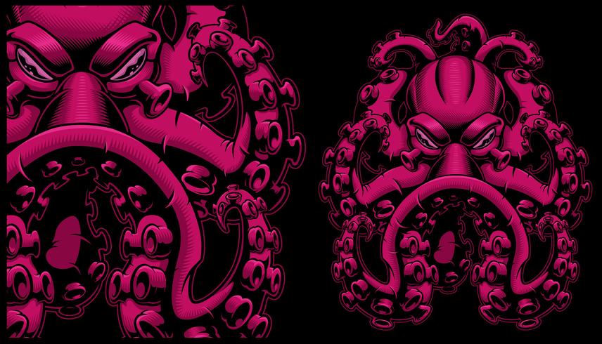 Vector coloured illustration of an octopus.