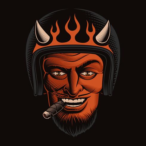 Vector Illustration of a Devil Biker