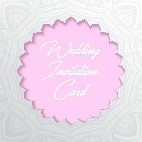 wedding invitation card paper cut design vector