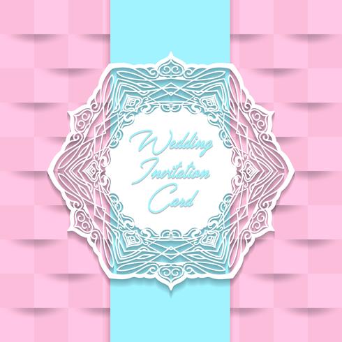 wedding invitation card paper cut design vector