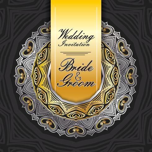 wedding invitation card paper cut design vector