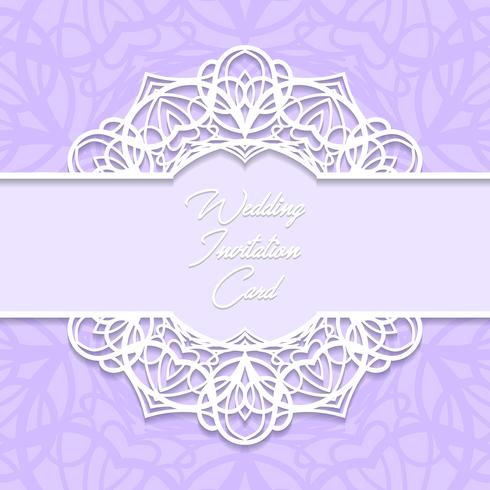 wedding invitation card paper cut design vector