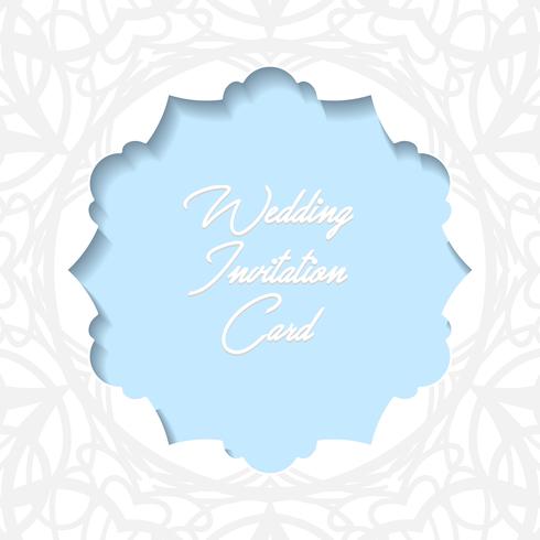 Tarjeta de invitación de boda papel cortado diseño vector