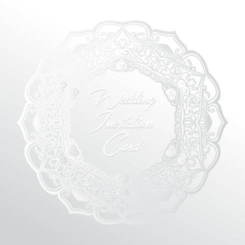Tarjeta de invitación de boda papel cortado diseño vector