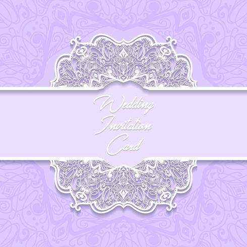 wedding invitation card paper cut design vector