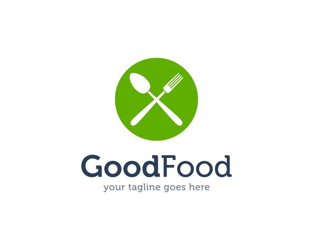 Good Food Spoon Fork Knife Logo Icon Vector