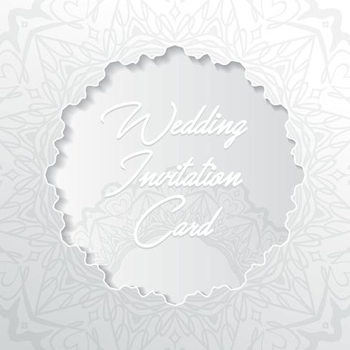 wedding invitation card paper cut design vector