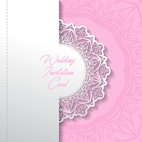 wedding invitation card paper cut design vector