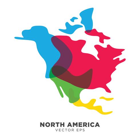 Vector creativo del mapa de América del Norte, vector eps 10