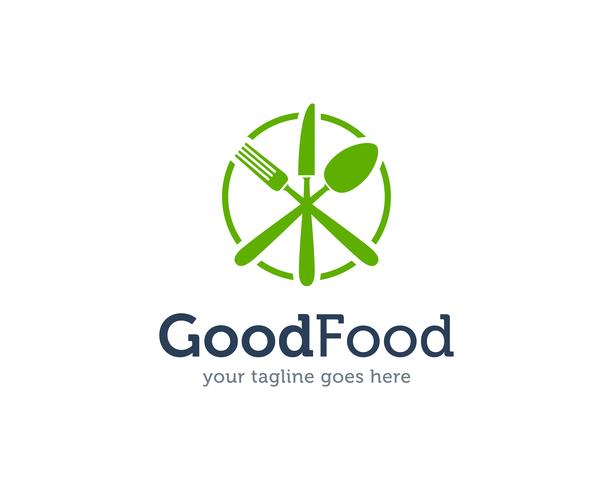 Good Food Spoon Fork Knife Logo Icon Vector